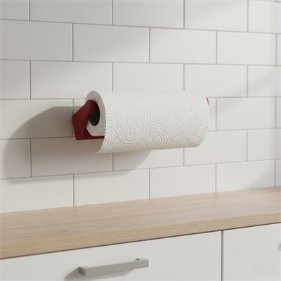 Kırmızı Peçete Tutucu Dayanıklı Duvar Tipi Kağıt Havlu Askısı