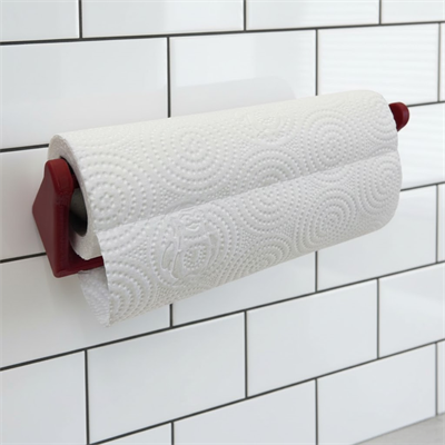 Kırmızı Peçete Tutucu Duvara Monte Pratik Kağıt Havlu Askısı