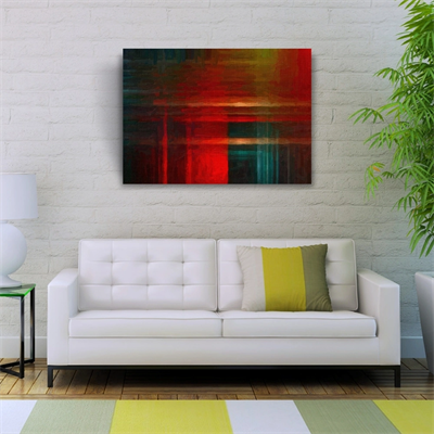 Kırmızı ve Lacivert Soyut Çalışma Kanvas Tablo 50 x 70