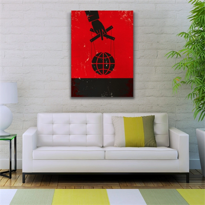 Kırmızı ve Siyah Afiş Görseli Kanvas Tablo 50 x 70