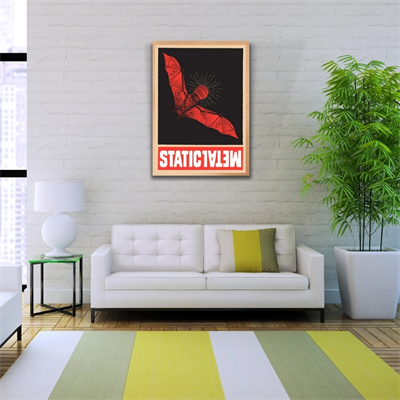 Kırmızı vre Siyah Tonlarda Yarasa Görselli Poster Kanvas Tablo 50 x 70