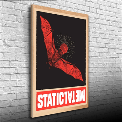 Kırmızı vre Siyah Tonlarda Yarasa Görselli Poster Kanvas Tablo 50 x 70