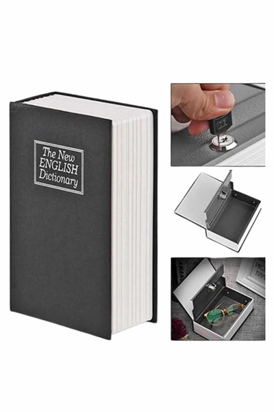 Kitap Görünümlü Gizli Kasa Büyük Boy Anahtarlı Kilitli Para Kasası