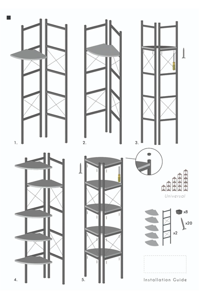 Kitaplık Çiçeklik 6 Raflı Ceviz Çok Amaçlı Stand Altı Bölmeli 160*30*43