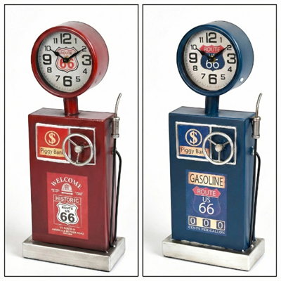 Klasik Benzinlik Tasarımlı Masaüstü Saat