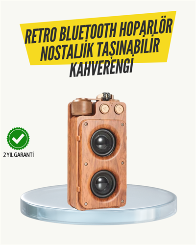 Klasik Görünümlü Bluetooth Hoparlör 360 Derece Stereo ve FM Radyo