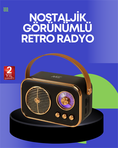 Klasik Retro Radyo – Bluetooth Destekli, FM Özellikli Şarjlı Hoparlör