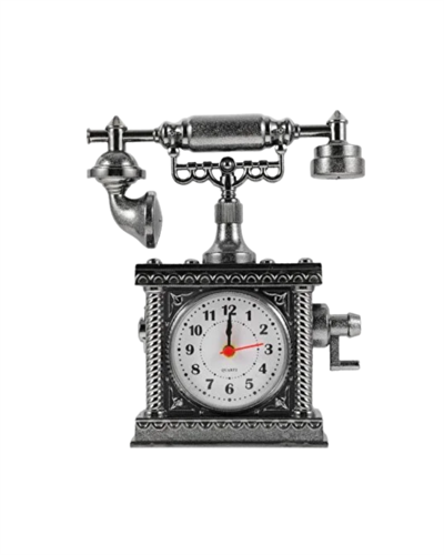 Klasik Telefon Görünümlü Masaüstü Saat ve Alarm
