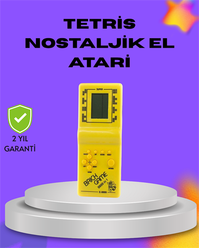 Klasik Tetris Oyunu El Konsolu – Taşınabilir Pil ile Çalışan Retro El Aterisi