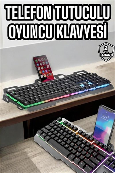 Klavyesi Q Klavye RGB Işıklı Mouse Hediyeli