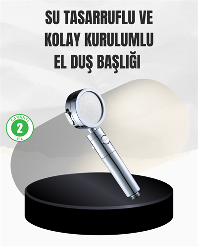 Kolay Montajlı 3 Modlu Yüksek Basınç Duş Başlığı