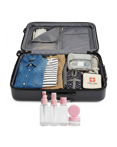 Kompakt 5 Parça Seyahat Kozmetik Şişe Takımı