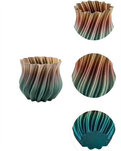 Koyu Metalik Kıvrımlı 3D Vazo Minimal Lüks Ev Ofis Dekoru