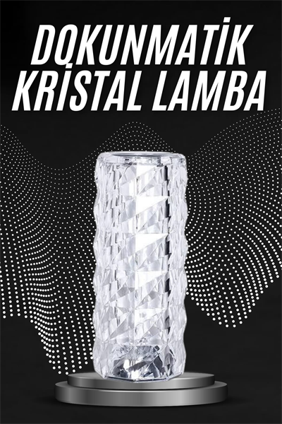Kristal Lamba Masa Lambası Şarjlı Masa Lambası Dokunmatik Sensör Usb Şarjlı