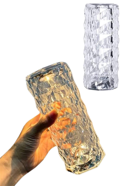 Kristal Lamba Masa Lambası Şarjlı Masa Lambası Dokunmatik Sensör Usb Şarjlı