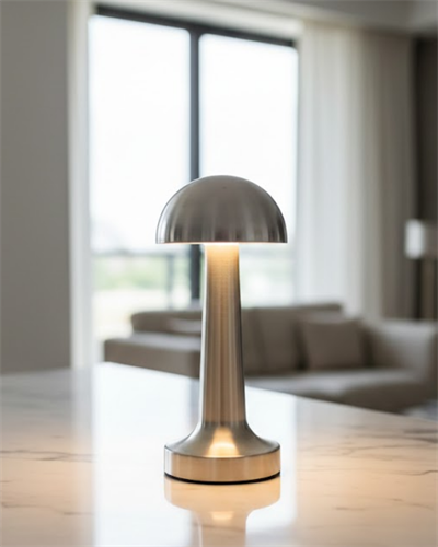 Krom Mantar Masa Lambası Dokunmatik 3 Renk LED Şarjlı Taşınabilir Gece Lambası