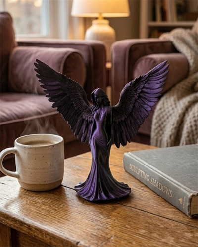 Küçük Boy Mor Melek İnsan Biblo Estetik Dekoratif Obje