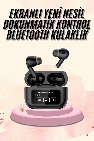 Kulak İçi Bluetooth Kulaklık Ekranlı Müzik Dinleme Çağrı Cevaplama Siyah