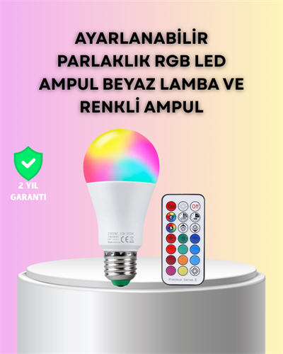 Kumanda Destekli Çok Renkli Akıllı LED Ampul