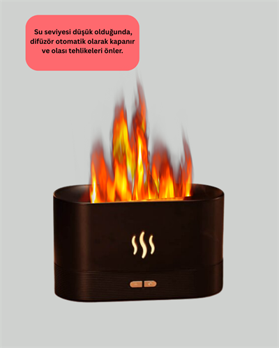 Kumandalı Alev Görünümlü LED Hava Nemlendirici Buhar Makinesi