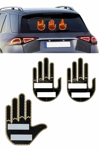 Kumandalı El Led Araba İçi 4 Farklı Mod El Orta Parmak Led