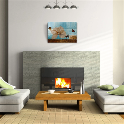 Kuru Yapraklar ve Kelebek Kanvas Tablo 50 x 70