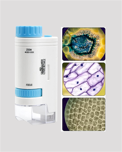 LED Aydınlatmalı 80–200 Kat Büyütmeli Cep Mikroskop