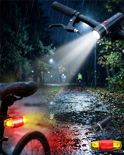 LED Bisiklet Işık Seti Ön Far ve Arka Stop Lambası Güvenlik Seti