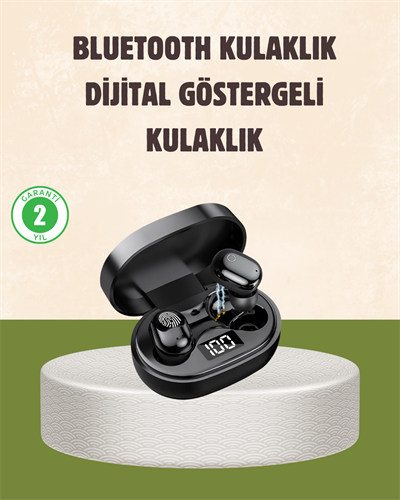 LED Ekranlı Şarjlı Kablosuz Kulak İçi Kulaklık