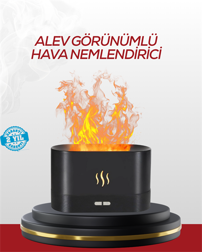 LED Işıklı Buhar Makinesi Alev Efektli Kumandalı Oda Nemlendirici