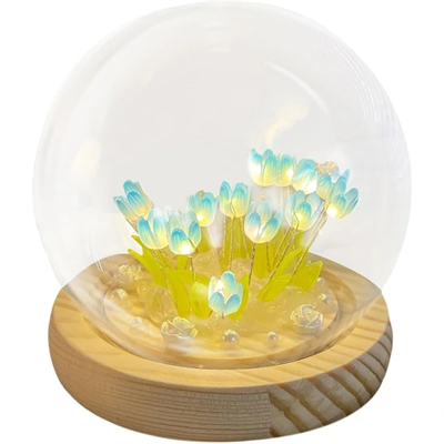 LED Işıklı Lale Cam Küre