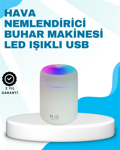 LED Işıklı Sessiz Masaüstü Nemlendirici – 3 Buhar Modu
