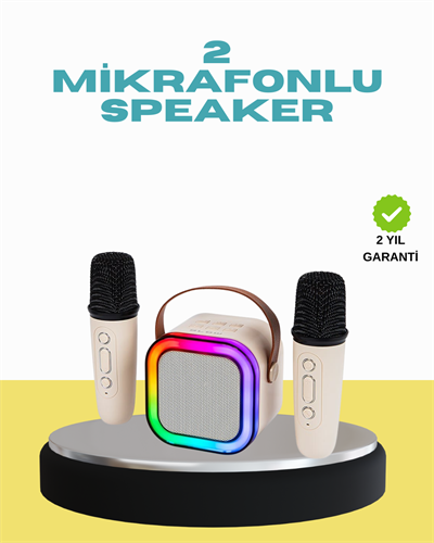 LED Işıklı Taşınabilir Karaoke Hoparlör – USB & AUX Girişli