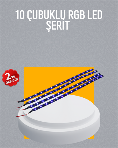 LED Yağmur Işığı Seti 10 Adet Meteor Çubuk Aydınlatma