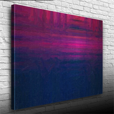 Lacivert ve Eflatun Soyut Çalışma Kanvas Tablo 50 x 70