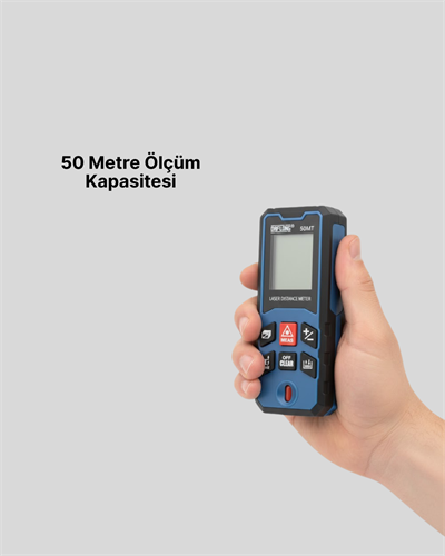 Lazer Metre 50 MT Hassas ve Hızlı Ölçüm Özellikli
