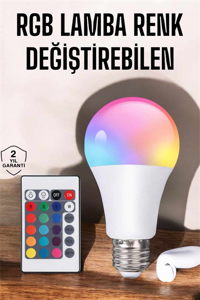 Led Ampul Enerji Dostu RGB Işıklı 100W Led Işık