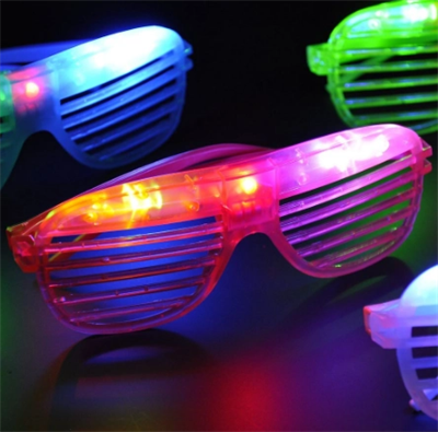 Led Işıklı Renkli Panjur Gözlük 12 Adet