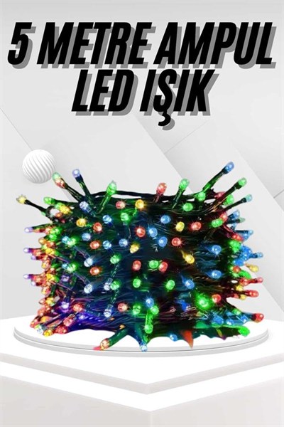 Ledli Fişli Led Dekor Lambası 5M RGB Yılbaşı Ağacı Işığı