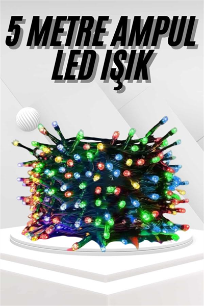 Ledli Fişli Led Dekor Lambası 5M RGB Yılbaşı Ağacı Işığı