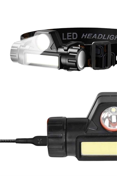 Ledli Şarjlı Kafa Lambası LED Şarjlı Su Geçirmez Kafa Feneri