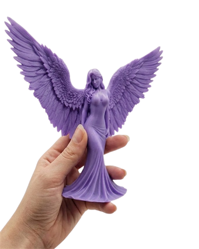 Lila Melek Biblo 3D Dekoratif Angel Figür Ev Aksesuarı