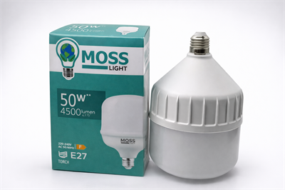 MOSS Light 50W LED Ampul E27 Duy 4500 Lumen Yüksek Işık Gücü Enerji Tasarruflu Beyaz Işık