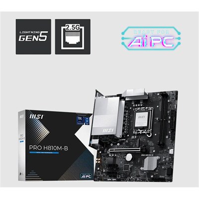 MSI PRO H810M-B DDR5 6400MHZ 1XHDMI 1XDP 1XM.2 MATX 1851P (INTEL ULTRA PROCESSORS SERIES 2)