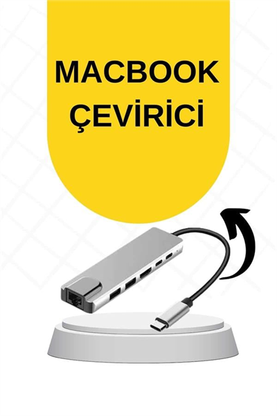 Macbook Pro/air Uyumlu USB Type-C 8 In 1 Hub Dönüştürücü Çevirici Çoklayıcı USB Hdmı Micro Sd 8 Girişli