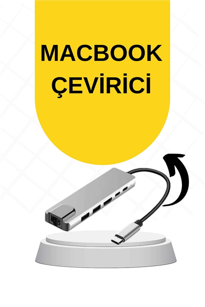 Macbook Pro/air Uyumlu USB Type-C 8 In 1 Hub Dönüştürücü Çevirici Çoklayıcı USB Hdmı Micro Sd 8 Girişli