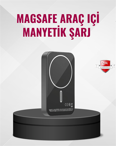 MagSafe Araç Telefon Tutucu 15W Hızlı Şarj Type-C Girişli