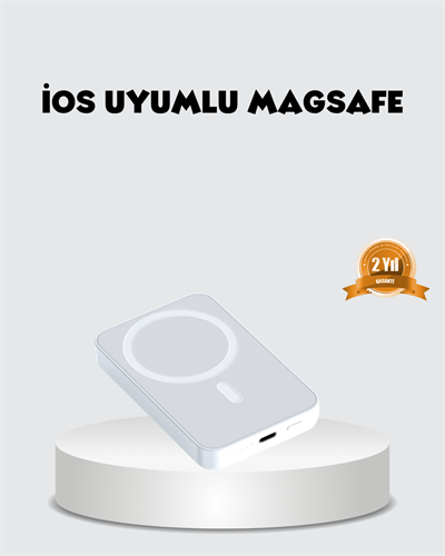 MagSafe Uyumlu Kablosuz Batarya – 27W Hızlı Şarj Destekli Kompakt Güç Bankası