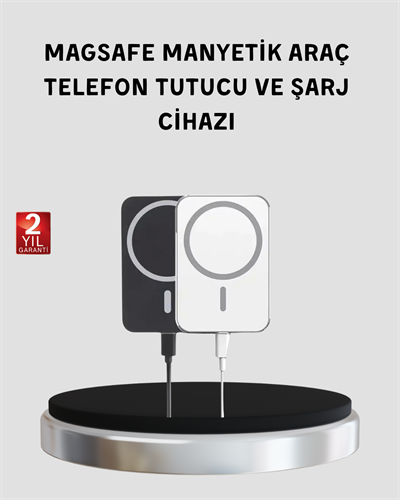 MagSafe Uyumlu Kablosuz Powerbank – Güçlü Mıknatıs, Hızlı Şarj, Kompakt Tasarım