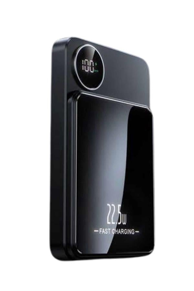 Magsafe Powerbank 10.000 mAh 22.5 Watt Hızlı Şarj Göstergeli Kablosuz Taşınabilir Şarj